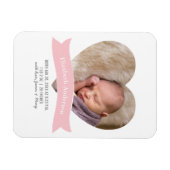 Baby Girl Foto minimalistisch geboortebericht Magneet (Horizontaal)