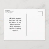 Baby Girl Foto modern script geboorteaankondiging Briefkaart (Achterkant)