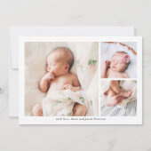 Baby Girl Foto roze Gold Glitter Birth Aankondiging (Achterkant)
