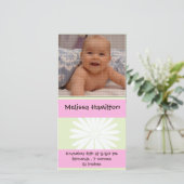 baby girl - fotokaart aankondiging (Staand voorkant)