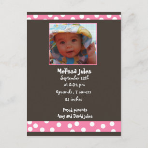 baby girl - fotokaart aankondigingskaart