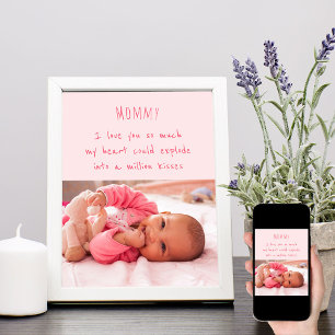 Baby Girl Foto's en spoelwoorden voor mama Poster