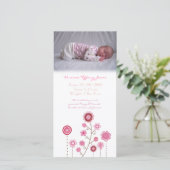 Baby Girl Geboorteaankondiging Fotokaart Sjabloon (Staand voorkant)