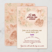 Baby Girl Geboorteaankondiging Kaart (Voorkant / Achterkant)