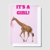 Baby Girl Geboorteaankondiging Vellum Overlay Vellum Uitnodigingen (Offset)