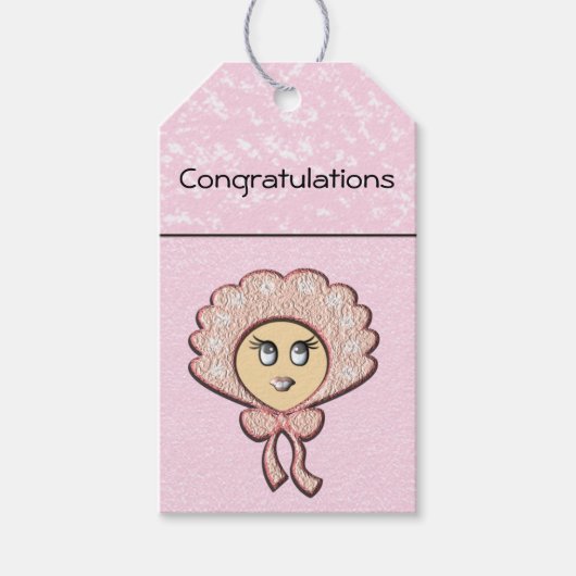 Baby Girl Gefeliciteerd Cadeaulabel (Voorkant)
