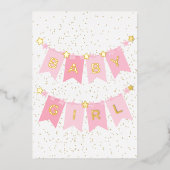 Baby Girl Gefeliciteerd Folie Kaart (Voorkant)