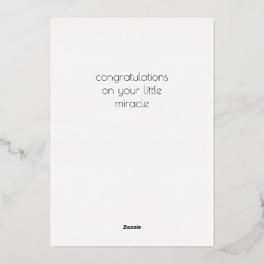 Baby Girl Gefeliciteerd Folie Kaart (Achterkant)