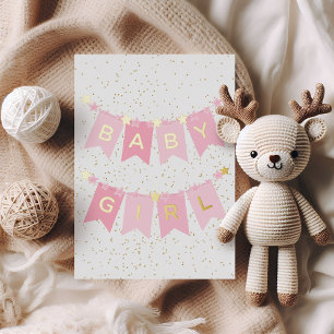 Baby Girl Gefeliciteerd Folie Kaart
