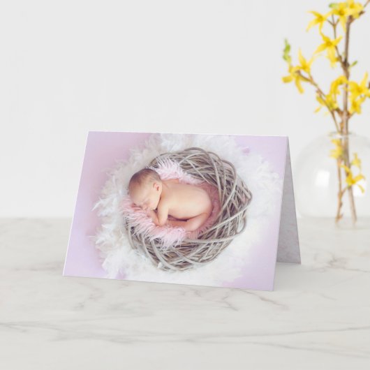 Baby Girl Gefeliciteerd Kaart (Gele Bloem)