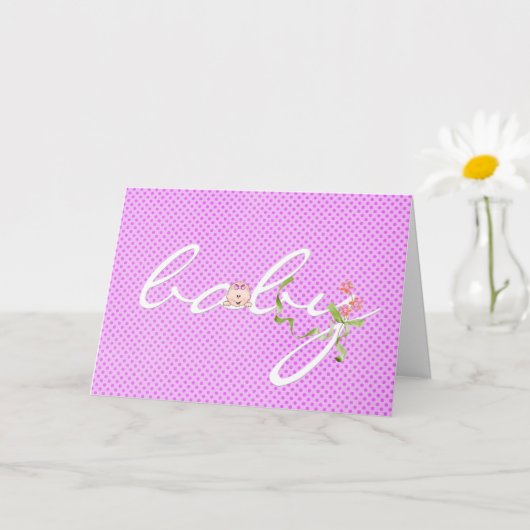 Baby Girl Gefeliciteerd Kaart (Kleine Plant)