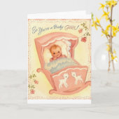  Baby Girl Gefeliciteerd Wenskaart Kaart (Gele Bloem)