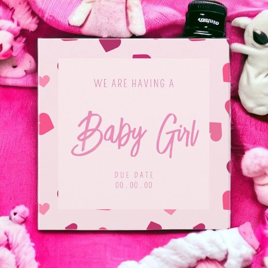 Baby Girl Gender Reveal Party Uitnodiging