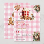 Baby Girl Gingham A Merry Little Baby Shower  Kaart (Voorkant / Achterkant)