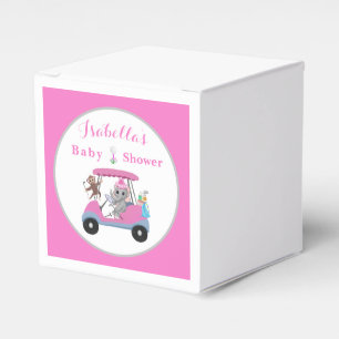 Baby Girl Golfelefant en Aap Shower  Bedankdoosjes