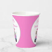 Baby Girl Golfing Elephant & Monkey Shower Papieren Bekers (Links)