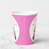 Baby Girl Golfing Elephant & Monkey Shower Papieren Bekers (Rechts)