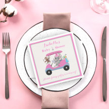 Baby Girl Golfing Elephant & Monkey Shower