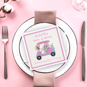 Baby Girl Golfing Elephant & Monkey Shower Servet