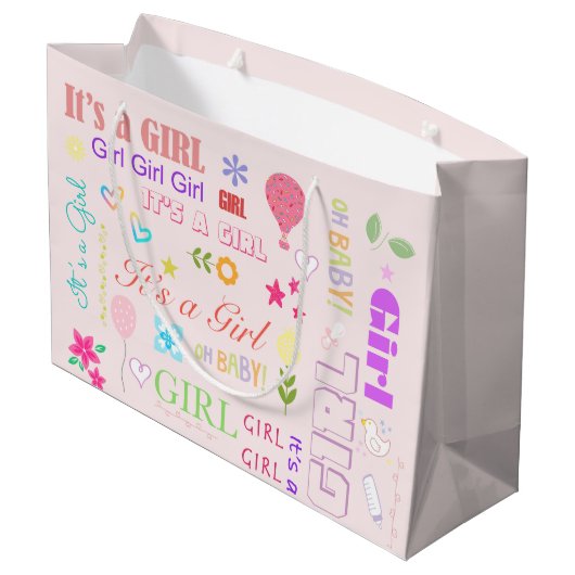 Baby Girl Groot Cadeauzakje (Achterkant Gekanteld)