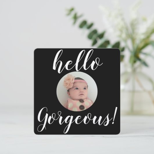 Baby Girl Hallo geweldige foto's geboorte (Staand voorkant)