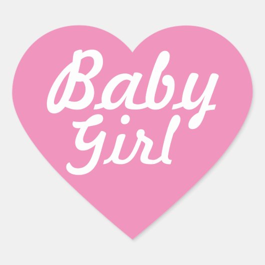 Baby Girl Hart Sticker (Voorkant)