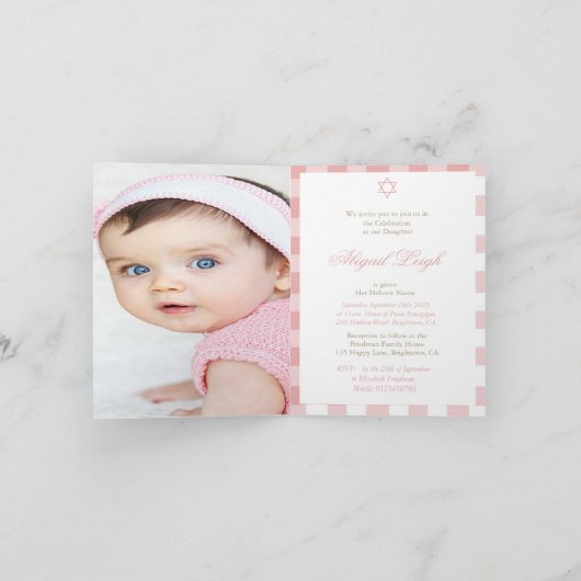 Baby Girl Hebreeuws Naming Ceremony Foto Joods Roz (Binnen)