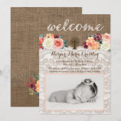 Baby Girl Herfst najaar geboortecards Aankondiging (Voorkant / Achterkant)