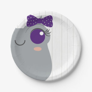 Baby Girl Horloge Paars Baby shower Papieren Bordje