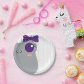 Baby Girl Horned Frog Paars Baby shower Papieren Bordje (Feest)