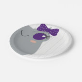 Baby Girl Horned Frog Paars Baby shower Papieren Bordje (Gekanteld)