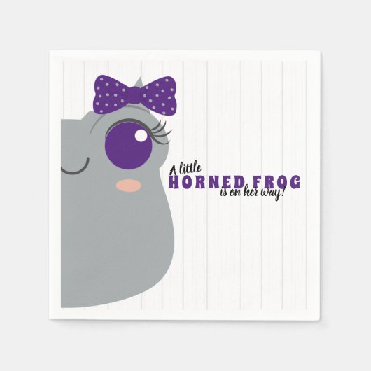 Baby Girl Horned Frog Paars Baby shower Servet (Voorkant)