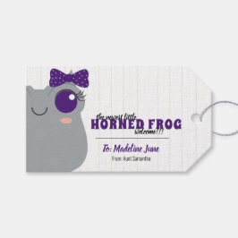 Baby Girl Horned Frog Paars Cadeaulabel