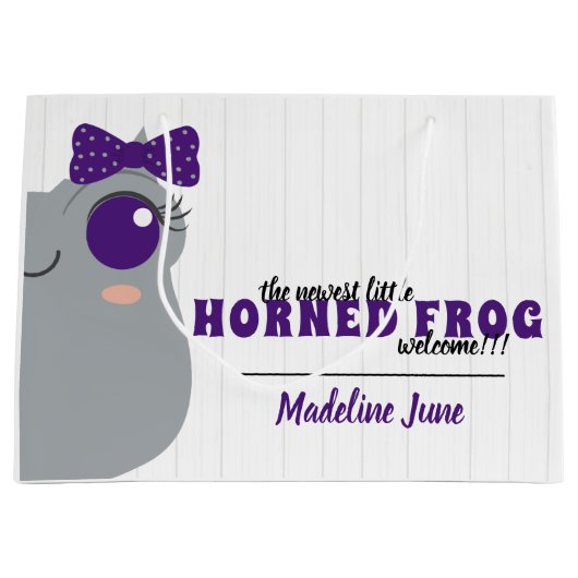 Baby Girl Horned Frog Paars Groot Cadeauzakje (Voorkant)