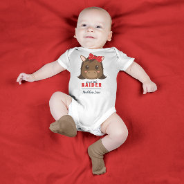 Baby Girl Horse Red & Black Bodysuit