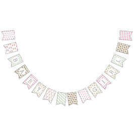 Baby Girl Illustrated Baby shower Vlaggetjes