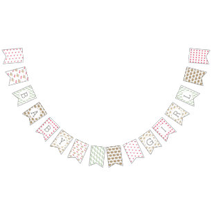 Baby Girl Illustrated Baby shower Vlaggetjes