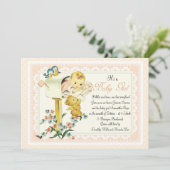  Baby Girl in Baby shower Mail Box Kaart (Staand voorkant)