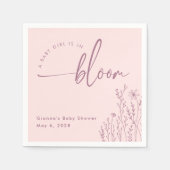 Baby Girl in Bloom - Stoffig Roze Baby shower Serv Servet (Voorkant)