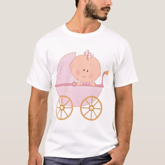 Baby Girl in Carriage T-shirt (Voorkant)
