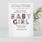 Baby Girl Invitation Kaart (Staand voorkant)
