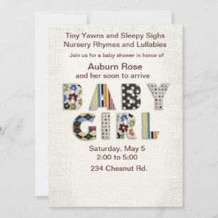 Baby Girl Invitation Kaart