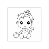 Baby Girl Jumpsuit kleuren Rubberstempel (Afrduk)