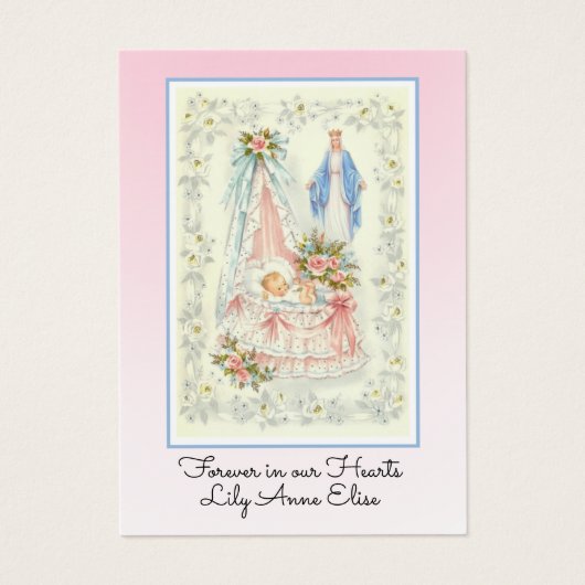 Baby Girl-katholieke begrafenis Memorial Heilige K Visitekaartje (Voorkant)