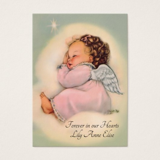Baby Girl-katholieke begrafenis Memorial Heilige K Visitekaartje (Voorkant)