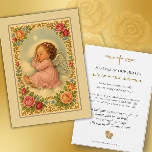Baby Girl-katholieke begrafenis Memorial Heilige K Visitekaartje