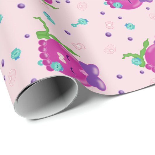 Baby Girl Kawaii Octopus Cadeaupapier (Rol Hoek)