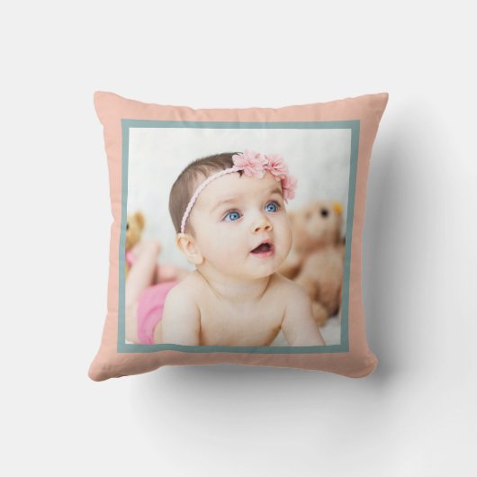 Baby Girl Keepomwille Foto Birth Stats Kussen (Achterkant)