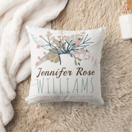 Baby Girl Keepomwille Foto Birth Stats Kussen