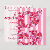 Baby Girl kondiging Sjabloon (Voorkant / Achterkant)